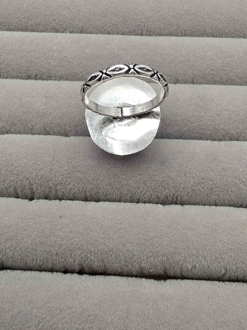 Iridescent Blue Opalite Statement Ring Size 6 - Women's Jewelry